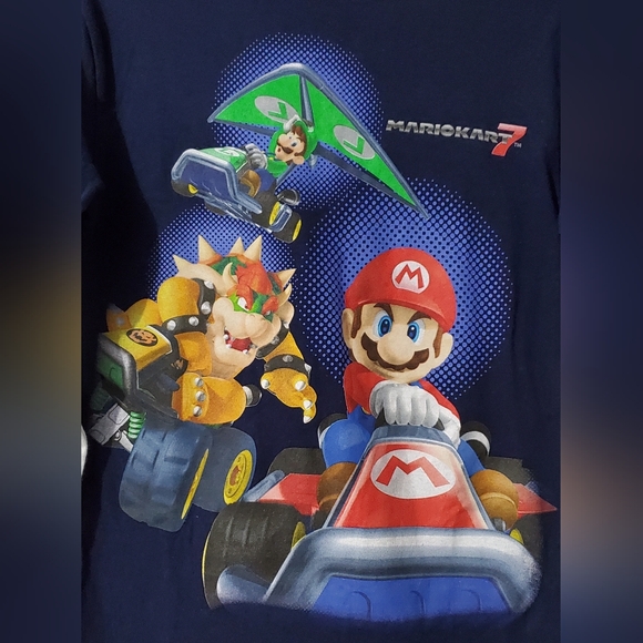 Nintendo Mario Kart 7 boys Layered look long sleeves Graphic Tee.  Like New - Picture 5 of 8